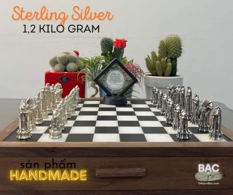 bộ cờ vua chất liệu bạc 925