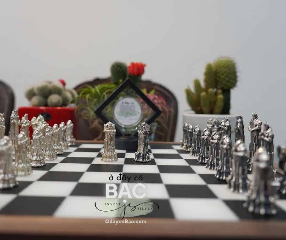 Bộ cờ vua bằng bạc 925 quân xe