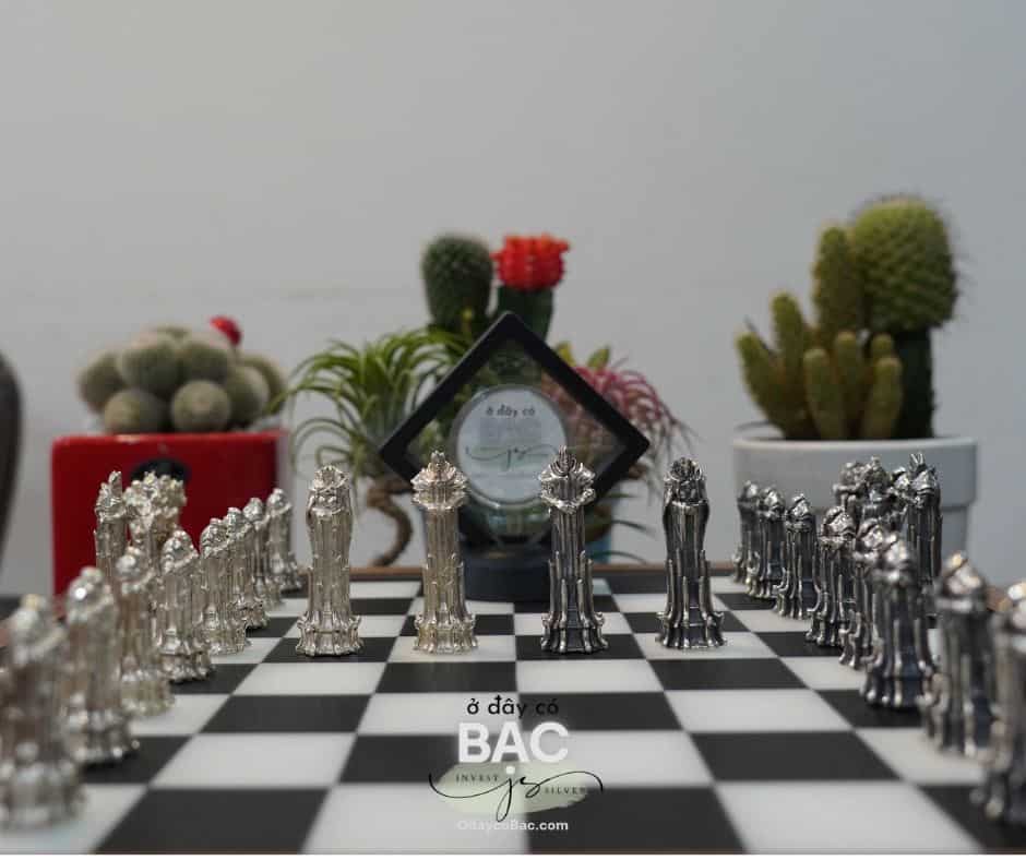 Bộ cờ vua bằng bạc 925