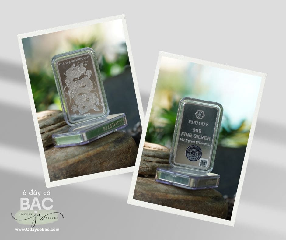 Bạc thỏi Thanh Long Phú Quý 5 lượng