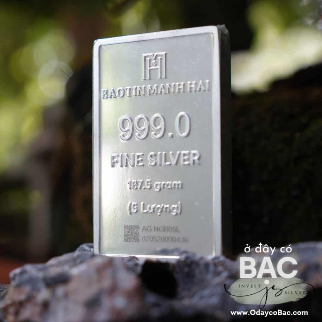 Bạc thỏi Bảo Tín Mạnh Hải Ngân Gia Bảo 5 Lượng